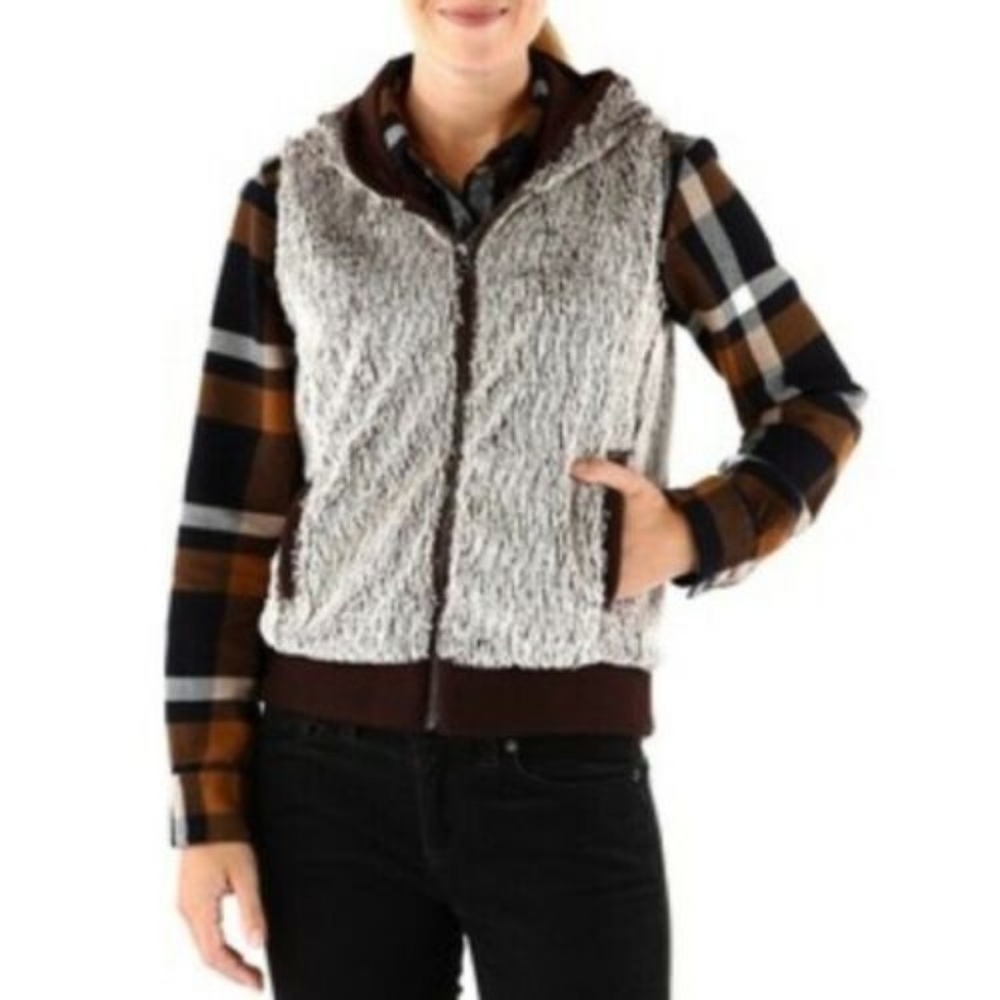 Patagonia Vest Faux Fur Outdoor Hiking Full Zip